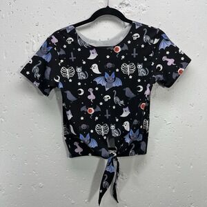 BlackMilk Women's XXS Halloween‎ Front Tie Tee